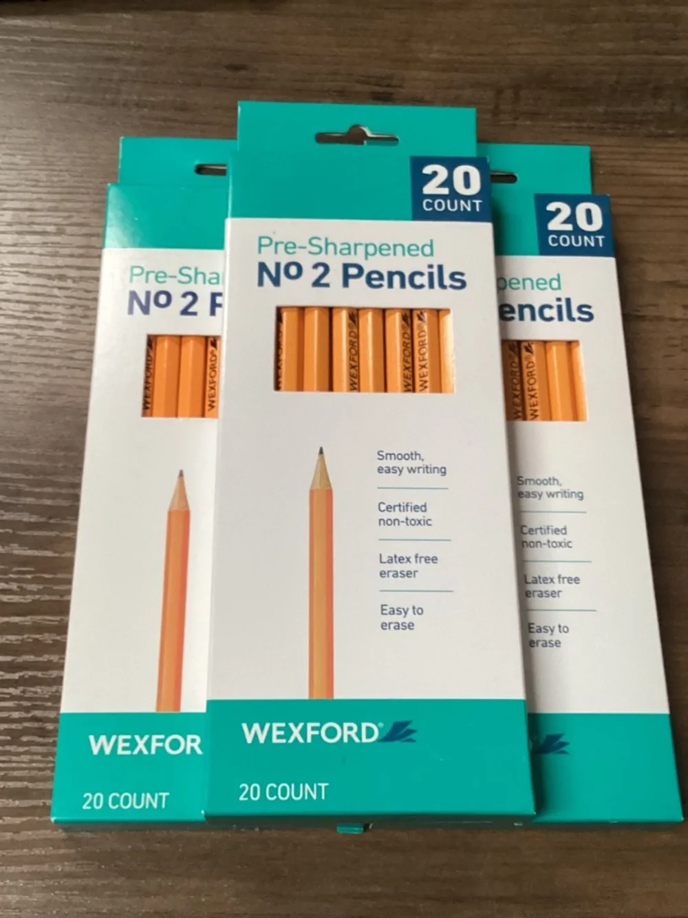 Wexford No. 2 pre-sharpened pencils bundle New 3-pack Total 60 pencils